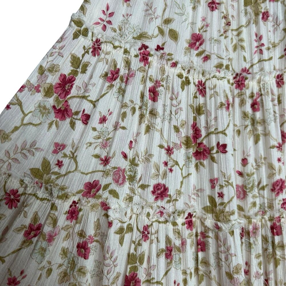 Denim & Supply Ralph Lauren Skirt Womens M Floral Maxi Tiered Cottage Boho Vtg - Picture 6 of 11